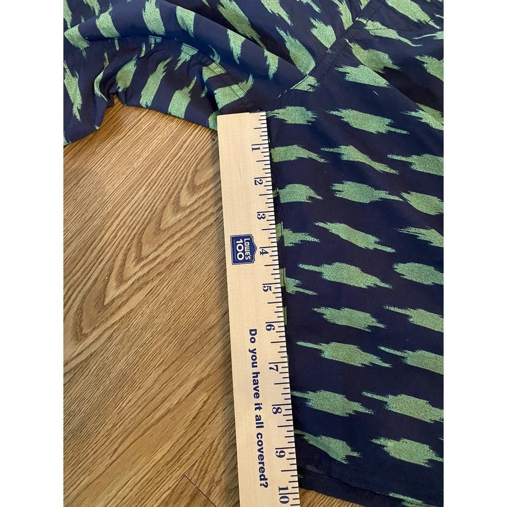 Patagonia Mens Swim Shorts Trunks Blue w Green Pattern Size 36 Waist Summer Wear
